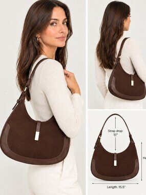 Anne Klein Suede Hobo Bag